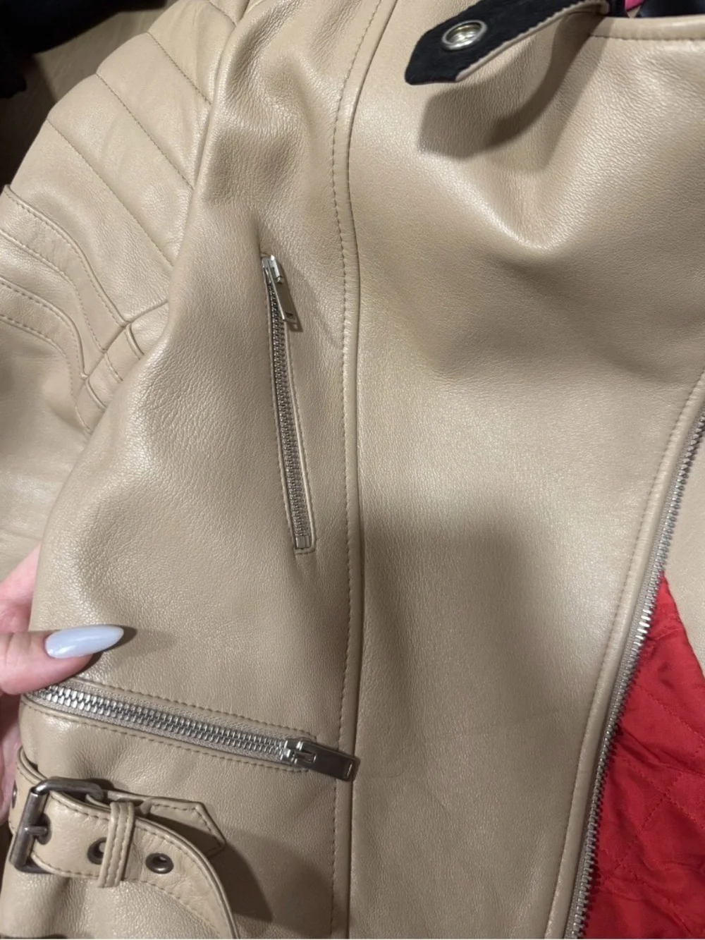Celine women’s  Tan Leather Biker Jacket